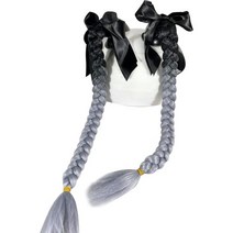 HHongJM 2PCS 헬멧 피그 테일 오토바이 포니 자전거 머리띠 모든 헬멧/흡입 컵에, BLACK-GRAY