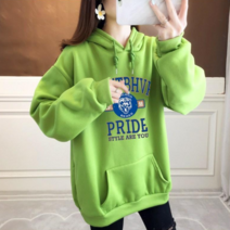 스타일아유 여성 기모 후드 WRSTBHVR PRIDE 레터링 티셔츠 루즈핏 맨투맨 오버핏 긴팔 후드티 11컬러 [노마진]