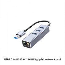 인터넷분배기 랜선분배기 USB 3.0 허브 유형 C 이더넷 네트워크 어댑터 1000Mbps Rj45 3 포트 USB3.0 분배, 01 USB 3.0 3 In 1 Hub