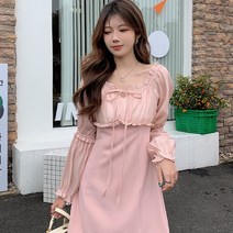 프릴 퍼프 리본 미니원피스 AG114812