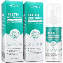 셀프치아미백 거품 치약 2PCS 민감한 치아 용 얼룩 제거 눈 포밍 화이트닝 베이킹 소다 스피어민트 무스 입 세척 물 친화적 인 여행용