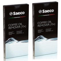 Saeco Coffee Oil Remover 세코 필립스 에스프레소 머신용 커피 오일 청소 세척 리무버 10타블렛 2팩, 16g, 2개