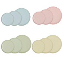 덴비 예쁜 플레이팅 앞접시세트 나눔그릇 샐러드 파스타 디저트 브런치식기 컬러플레이트 3P, 베란다(옐로우)