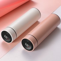 원터치 스마트 온도 디스플레이 보온보냉 텀블러 500ML, 블랙2