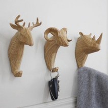 우드 북유럽 헌팅트로피 벽장식 후크 걸이 _ 230206EA, 본상품선택, 코뿔소 머리