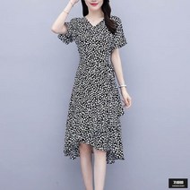 가바바 여성 빅사이즈 원피스 화려한 플라워 브이넥 쉬폰 롱원피스 G52548