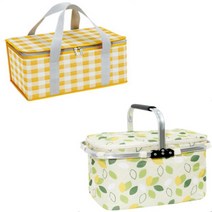 이듀백 도시락가방 보온보냉 피크닉 소풍 [쿨러백+쿨러백핸들형 1SET], 엘로우X그린