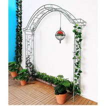 장미넝쿨지지대 화단 오이 덩굴시렁 대문 철제 능소화, 화이트 120x30x240CM