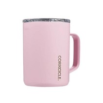 Corkcicle 커피 머그 뚜껑이 있는 단열 여행용 컵 스테인리스 스틸 차 및 핫 코코아용 흘림 방지 로즈 쿼츠 473.2ml16온스 USA 미국