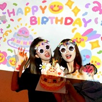 생일미니빔프로젝터 필름칩 생일 축하 빔 파티 미니빔, CU 본품X_33블루핑크
