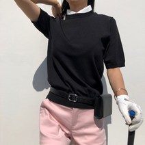 로로얼로이 여성골프상의 봄 여름 텐셀 베이직 냉감 쿨 골프 시원한 니트 반팔 티 예쁜골프웨어