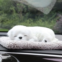 진짜같은 잠자는 강아지 고양이 인형, 흰둥이