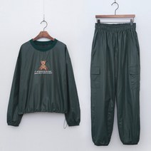 9142 (국내산) SET 여성 바지 세트 나일론 티셔츠 바람막이 조거 봄 가을 바스락