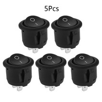 라운드 로커 스위치 LED 조명 자동차 대시 보드 대시 보트 밴 12V 온/오프 10 개, 01 Black, 01 Black