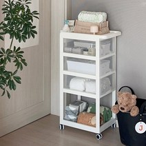리뗀클로르 4단 기저귀정리함 아기트롤리, 1개