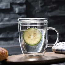 홈카페 이중유리머그컵 475ml(뚜껑포함), 상세페이지 참조