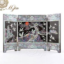 [도도예] 자개 송학 십장생 병풍 (장태복 작품 나전칠기) 외국인 바이어 VIP 해외 손님 홈스테이 친구 집들이 선물 전통 기념품 답례품 인테리어 소품 장식품, A) 송학