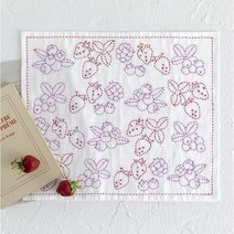 사시코 자수 호비라호비레 프린트천 - 믹스베리 문양