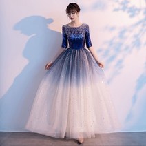 이브닝 드레스 합창단 의상 쇼 호스트 연말 파티 5XL