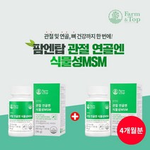 무릎 허리 엘보 관절 연골 뼈 불편할때 통증 감소 개선 에 좋은 건강 캐나다산 순수 식물성 트리플 MSM 복합 영양제, 1+1(4개월분)