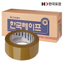 한국포장 투명 황색 박스테이프 40M 50M 80M 100M 경포장 중포장, 50개, 더블중포장 80M (황색)