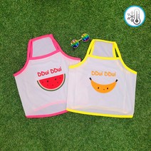 뛰뛰하우스 강아지 기능성 냉감 쿨티셔츠 쿨나시 쿨티 국내생산 자외선차단 XL~6XL 중형견 대형견, 바나나