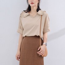 클레프 프릴 칼라 블라우스