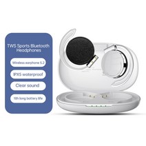 F2 TWS 블루투스 이어폰 (마이크 포함) 스포츠 후크 LED 디스플레이 무선 헤드폰 HiFi 스테레오 버드, 01 WHITE