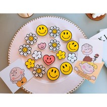 [라뮤즈캔들] 스마일 하트스마일 데이지 꽃 3종 세트 차량용 석고방향제 리필오일 박스포장, 보라, 블랙체리