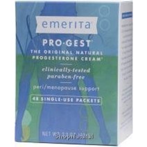 Emerita Pro Gest 밸런싱 천연 프로게스테론 크림 무파라벤 일회용 48패킷 Wild Yam USP 중년 최적 균형 황체호르몬 여성 호르몬