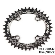 옴니움 크랭크 deckas 94+96 bcd 자전거 마운틴 크라운 라운드 타원형 체인링, 타원형 블랙, 38톤