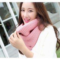 여성스러운 니트 코티 핑크 목도리 라이딩워머 보온