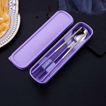 마카롱 성인 도시락 수저세트, 퍼플, 1세트