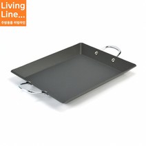 Kitchen 업소용 경질 알루미늄 사각 철판 볶음팬 불판 구이판, 사각팬-중, [ 1개 ]