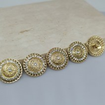 빈티지단추 17.5/20/23MM 빈티지 럭셔리 라인 석 금속 라운드 단추 의류 제조 업체 공예 DIY 바느질, 03 23mm 6pcs, [03] D2883 gold