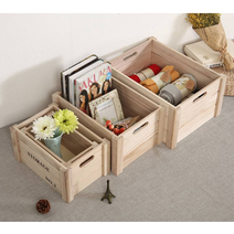 원목칼라박스 컬러 밀크박스 수납함 정리함 폴딩박스, 브라운_특대형