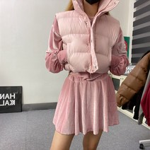 글로시 크롭 패딩 조끼 2 color