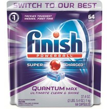 Finish 피니시 Quantum Max Powerball 64개 타블렛 Ultimate Clean ＆ Shine