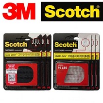 3M 듀얼락 초강력 찍찍이 테이프 6쌍 98361EA, 투명3포장6쌍