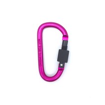 컬러 D형 카라비너 락타입 잠금형 8mm, 핑크