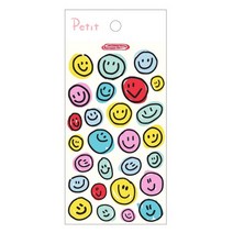 쁘띠팬시 스마일스티커 Smiling face(paint) PD878 컬러풀스티커 다꾸 엠보