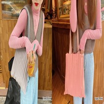 플리츠 주름 숄더 에코 백 심플 컬러 패션 스타일링 필수 핫템 데일리 핸드형 손목 손가방 미니 여성 패션 파우치 학생 보조 여성용 텀블러 물병 우산 컵홀더 10대 20대 캐주얼