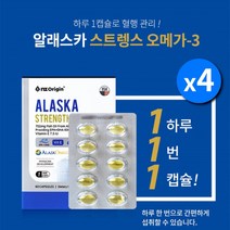 중년 노년 중성지방 혈액 순환 혈관 심혈관 청소 관리 에 좋은 비린내 없는 청정 알래스카 피쉬 오일 오메가3 영양제, 4BOX(8개월분)