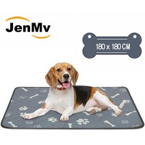 JENMV 반려동물 방수 배변매트 논슬립 실리콘 방수패드 미끄럼방지 애견매트, 180 x 180cm, 회색 프린트