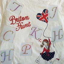 옷리폼 의류 반짝이 스티커 전사지 빅 알파벳 핫픽스 부자재 모티브 티셔츠 DIY 키트, M