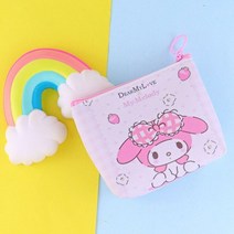 카와이 미니 마이 멜로디 동전 지갑 리틀 트윈 스타 방수 Pu 키 케이스 Kuromi Cinnamoroll 지갑 만화 애니메이션 선물 어린이, baby pink Melody