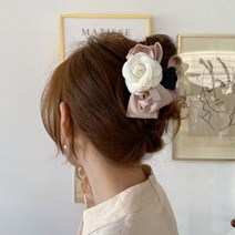 까멜리아 리본 집게핀
