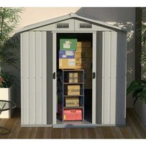 야외 조립식창고 수납 정리함 데크박스 야외보관함, 갈색 경사지붕 E형