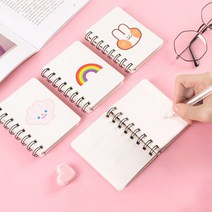 PKFARM [ 2P+2P ] 휴대성이 높은 귀여운 A7 다용도 미니 포인트 메모장, 토끼+바나나