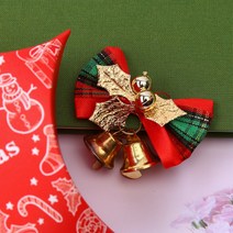 크리스마스 리본 미니 종 성탄종 리본종 트리장식, 리본 미니 종 (레드+그린)